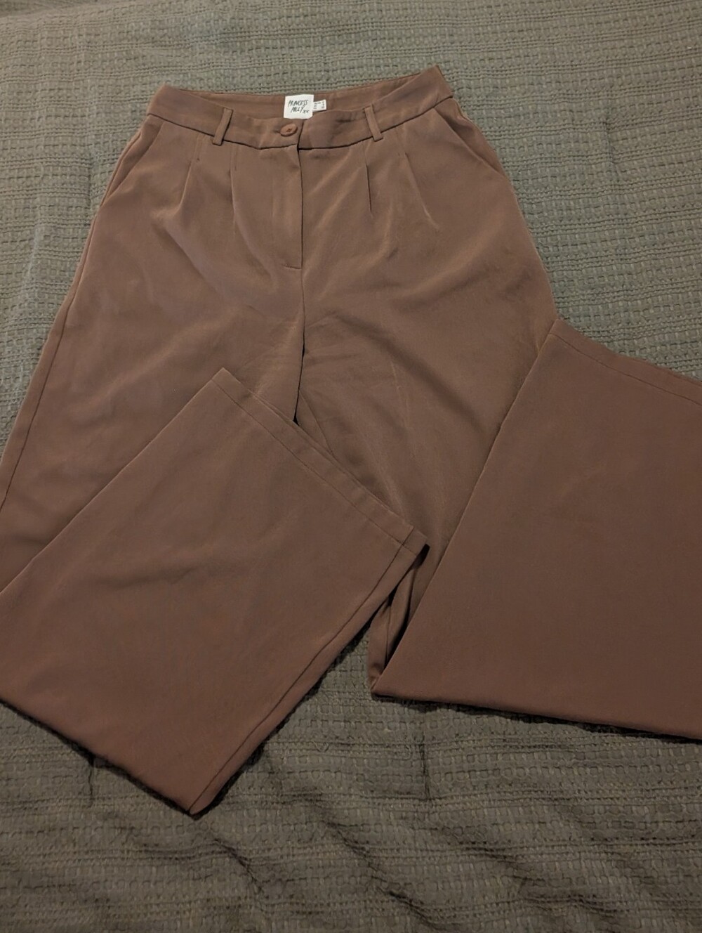 Princess Polly Classic Pleated Dress Pants - Brown